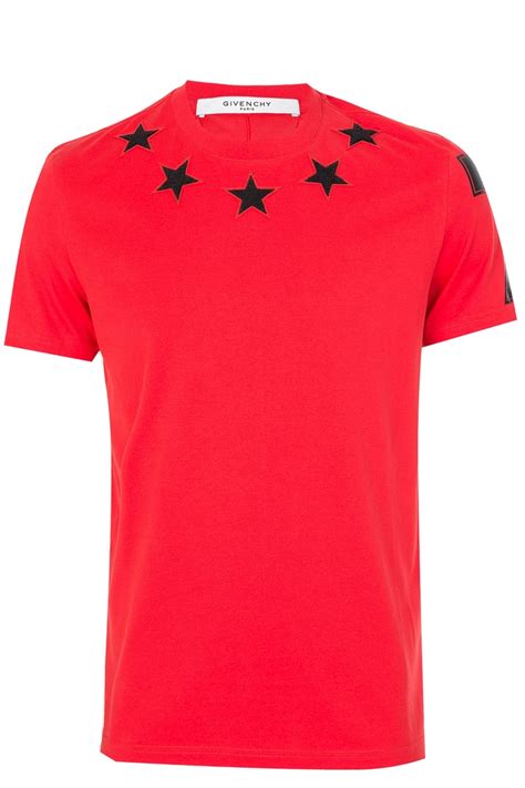 givenchy t shirt red star|givenchy t shirt with holes.